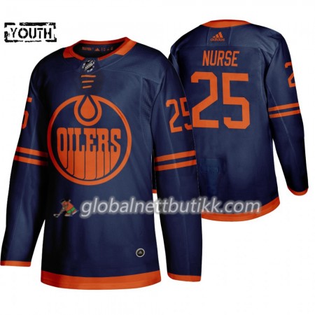 Edmonton Oilers Hockeydrakt Darnell Nurse 25 Adidas 2019-2020 Blå Authentic - Barn